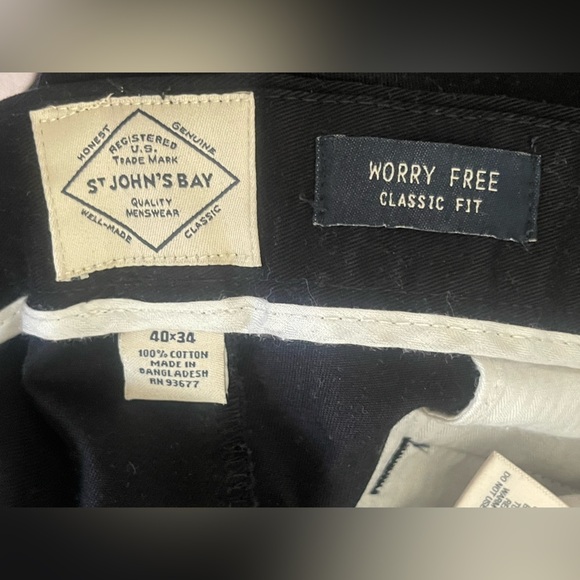 St. John's Bay Black Dress Pants Elegant Professional Style (40x34) - Picture 4 of 4
